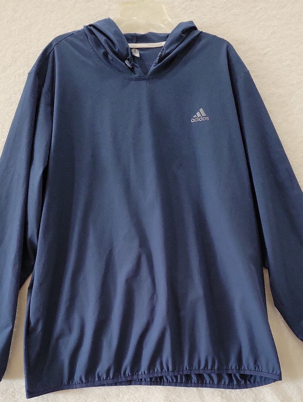 Adidas Anorak Windbreaker Hoodie Men’s Size 2XL Blue Golf Pullover Lightweight